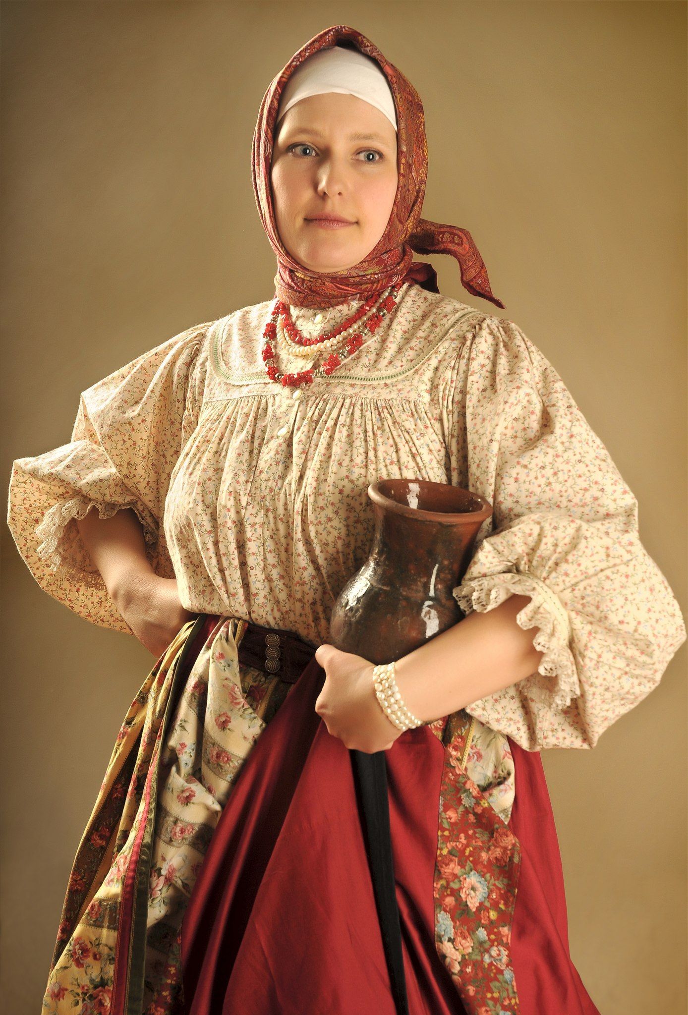 Girls in Slavic costumes in Foshan